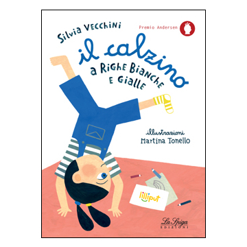 Il calzino a righe bianche e gialle